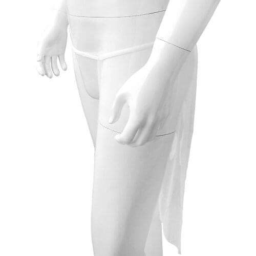 Mens Wedding Thong Underwear Lace Sissy Panties With Attached Veil Open front See Through Sexy Lingerie G strings Panty