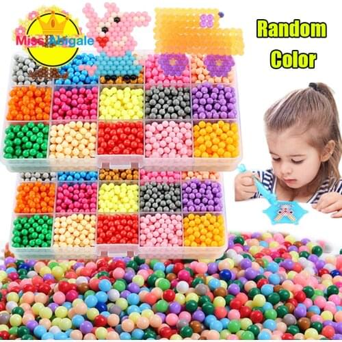 4MM Refill Hama Beads Puzzle Aquabeads DIY Water Spray Beads Set Ball Games 3D Handmade Magic Toys For Girls Children