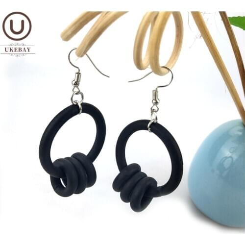 UKEBAY 2020 NEW Korean Earrings Handmade Rubber Jewelry For Women Round Drop Earrings Gift Gothic Wedding Accessories Wholesale