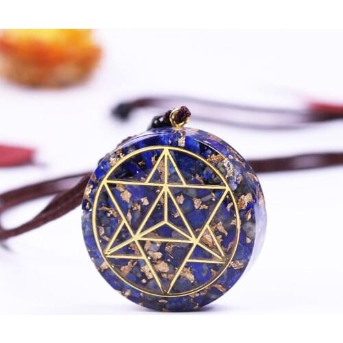 Orgonite Necklace Healing Meditation Necklace Natural Stone Lapis Lazuli Pendants Necklaces Orgone Energy Amulet