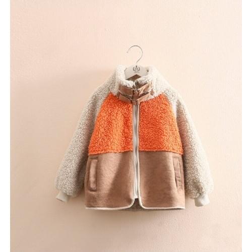 2021 New Warm Winter Lamb Wool Coat for Girls Kids Plus Velvet Jackets for 2-8 Years Olds Thicken Fleece Pockets Coats