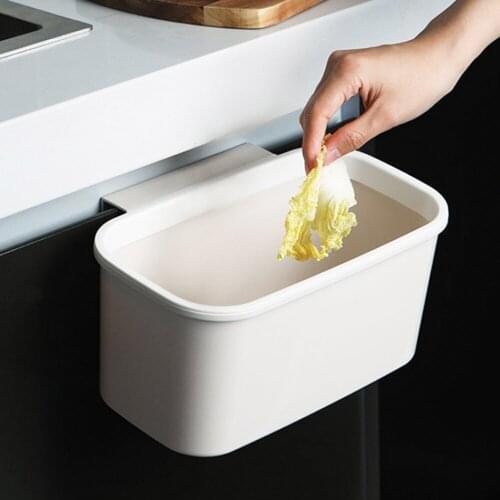 Plastic Basket Hanging Trash Can Waste Bin Garbage Can Storage Box Trash Storage Desktop Kitchen Holder Cabinet Door