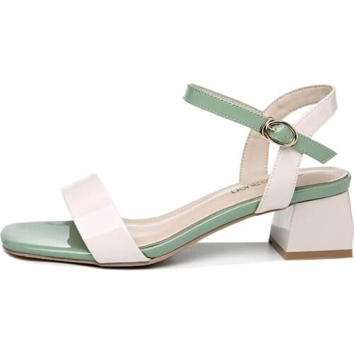 Open-Toed Thick-Heeled Sandals, One-Line Buckle And Color Matching Shoes Women, WomenS Platform Shoes