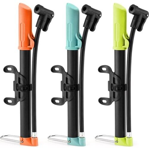 120psi Mini Portable Bike Pump American/Presta Valve Reversible Inflator Waterproof Bike Tyre Foot Pump Removable Air Tube Pump