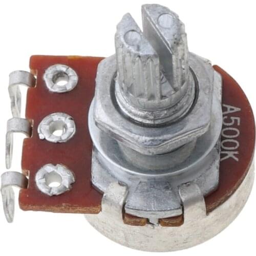 A500K Potentiometer Splined Pot Electric Guitar Bass Effect Amp Tone Volume 15mm Shaft Parts
