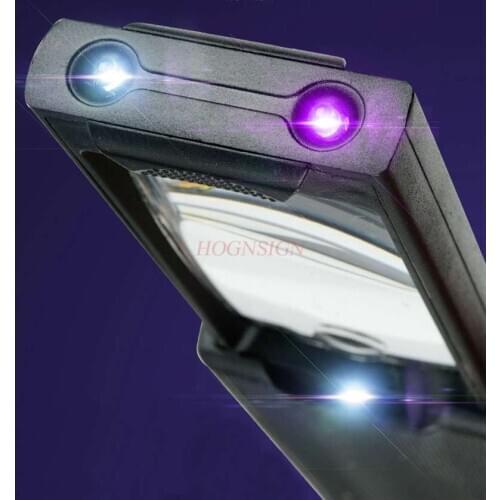 Refraction mirror for students Pull-out magnifying glass with led light 45 times hand-held portable white-violet banknote dete
