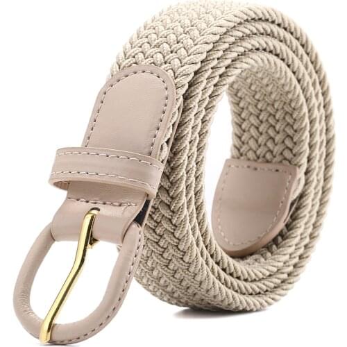 110cm Korean fashion elastic woven belt neutral canvas couple elastic belt girl jeans elastic model belt