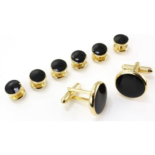 UJOY Classic Design Shirts Mens Cufflinks Studs Set Metal for Tuxedo Father Or Husband Gifts On Wedding And Business Party