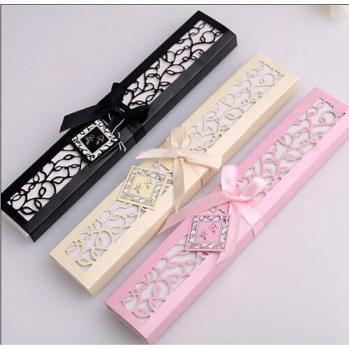 Pink Ivory or Black color Silk Fan in Elegant Gift Box Wedding Favors Party Favors wedding Gifts FREE SHIPPING 100PCS