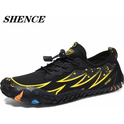 SHENCE Summer Plus Size Mens Fashion Non Slip Hiking Swimming Man Comfortable Wading Shoes Light Soft Rubber Casual Sports Shoes