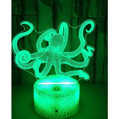 Octopus 3D LED Table Light USB Touch Light as Bedside Lamp 7 Color Changing Atmosphere Light for Kids Night Light Xmas Gift