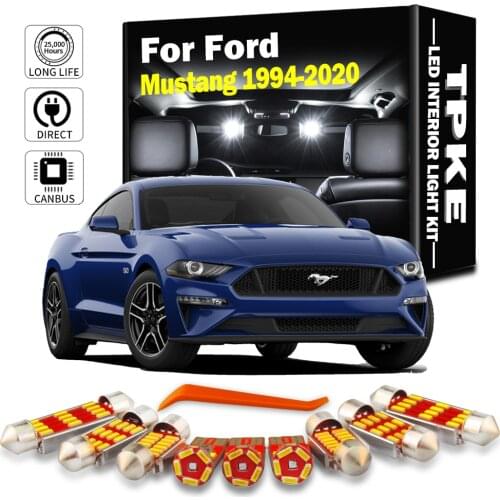 TPKE For 1994-2018 2019 Ford Mustang White Car Accessories Canbus LED Interior Light Kit Map Reading Dome License Plate Lamp