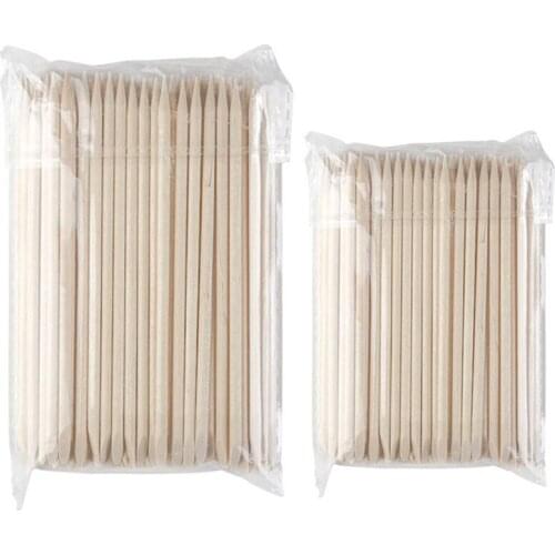 100/50pcs Orange Cuticle Pusher Wooden Manicure Stick Dead Skin Remove Pedicure Care Set Nail Art Tools