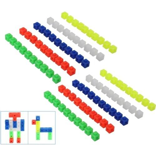 100x Mathlink Cubes Homeschool Educational Connecting Manipulative Counting Toy Interlocking Building Block Cube Stacking Toy