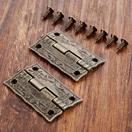 2Pcs Hinges Cabinet Door Drawer Decorative Mini Hinge For Jewelry Wooden Box Furniture Hardware 35*23mm