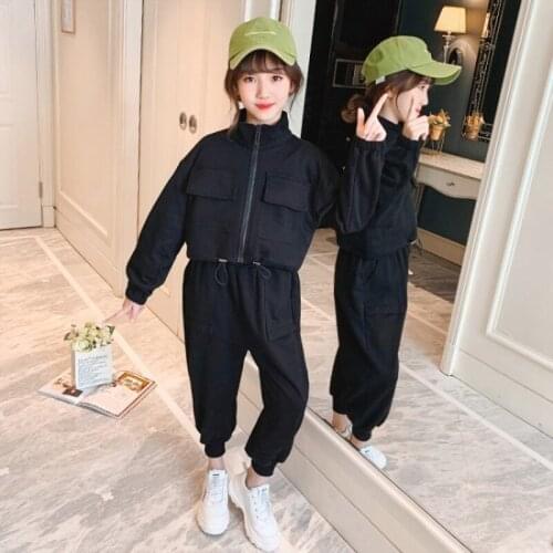 Girls Suit Coat +Pants 2Pcs/Sets 2021 Spring Autumn Kids Teenagers Outwear Kids Cotton Tracksuit Sport Suits Children Clothing