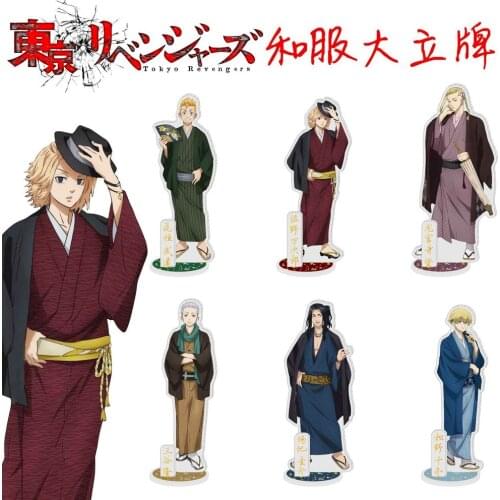 2021 Anime Tokyo Revengers Character Figure Stand Model Cosplay Manjiro Ken Takemichi Hinata Plate Acrylic Figure Model Props