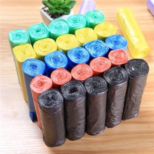 5 Rolls 1 pack 100Pcs Household Disposable Trash Bags Kitchen Garbage Bag Storage Cleaning Waste Bag Plastic Pouch