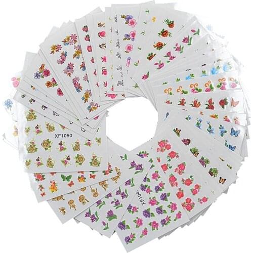 60 Sheet/Set Simple Daffodils And Roses Water Decals Nail Art Water Nail Stickers Foil For Manicure Stickers Nail Supplies