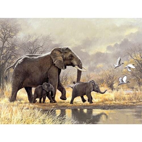 Full Square/Round Drill 5D DIY Diamond Painting "Animal elephant" Embroidery Cross Stitch 5D Home Decor Gift