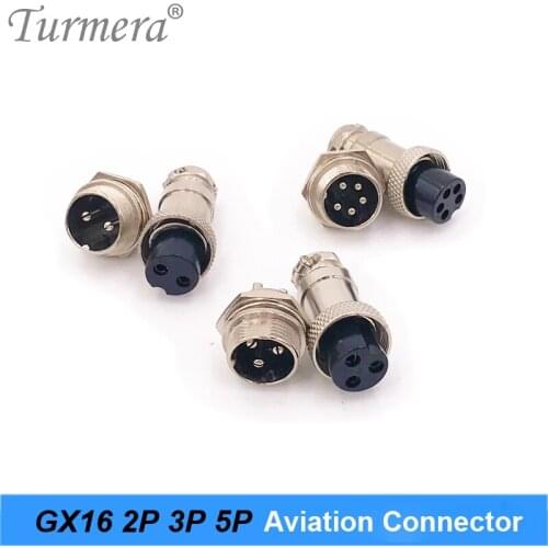 GX16 Aviation Plug Socket Connector 2P 3P 5P Pin Use for E-scooter and Electric Bike Charging Charger Plug Male & Female Turmera