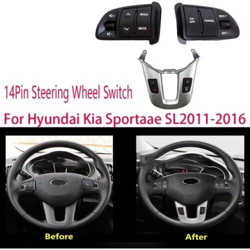 Car 14Pin Steering Wheel Switch Bluetooth Button Answering Phone Switch For Kia Sportage SL 2011 2012 2013 2014 2016