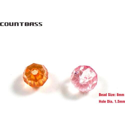 100pcs 8mm Crystal Glass Faceted Beads, Plastic bead for your spinnerbait, spinner, buzzbaits, fishing lures free shipment