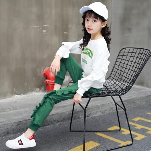 Children Wear Girl Suit 2018 Spring/Autumn New Style Korean Casual Fashion Beautiful Little Girl Sports Suit Birthday Gift