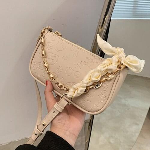 Design High-end Bag Female 2021 New Fashion Western Style Bag Messenger Bag Shoulder Bag Underarm Bag Width: 22cm