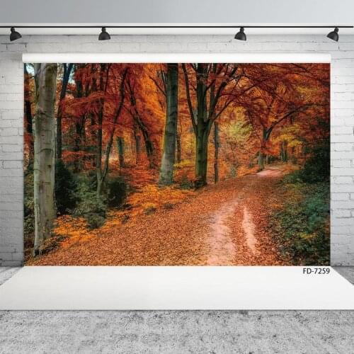 Autumn Forest Maple Tree Photography Backgrounds For Photo Studio Props Children Baby Computer Printed Backdrops Photobooth