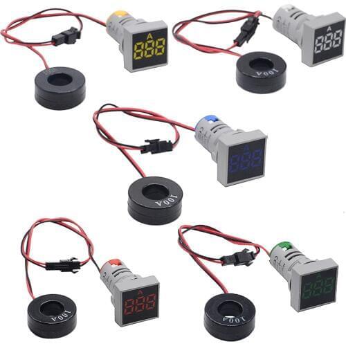 22MM AC20-500V 0-100A Digital LED Voltmeter Voltage Meter Indicator Pilot Light Ammeter Ampermeter Current Tester Gauge Auto Car