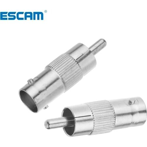 ESCAM 2Pcs/lot BNC Female to RCA Male Coax Cable Connector Coupler Adapter for CCTV Camera Audio Camera security system