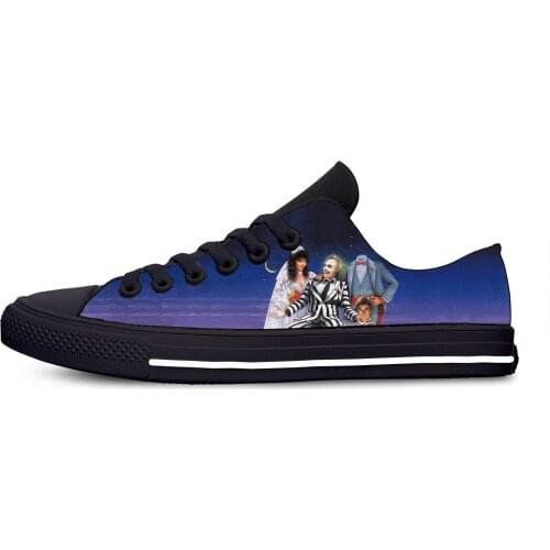 Horror Movie Beetlejuice Hot Funny Fashion Cool Casual Cloth Shoes Low Top Lightweight Breathable 3D Printed Men women Sneakers