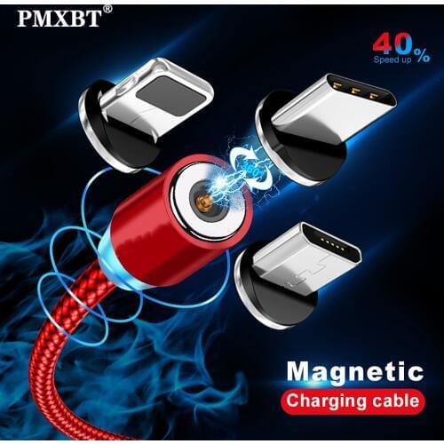 1M 2M Magnetic Charge Cable Micro USB Type C LED lighting For iPhone X Magnet Charger MicroUSB Charging Wire Cord For xiaomi Red