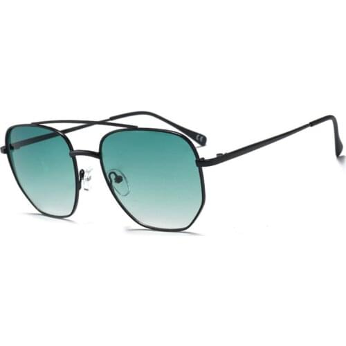 HBK 2021 Luxury Brand Designer Sunglasses Men Fashion Pilot Gradient Retro Vintage Sun Glasses Green lens Driving UV400