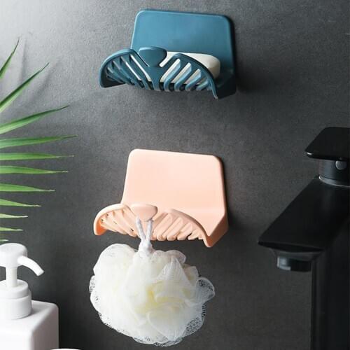 Bathroom Wall Mount Drain Shower Soap Rack Holder Bath Ball Hanging Container Bottom drain design will keep the soap holder dry