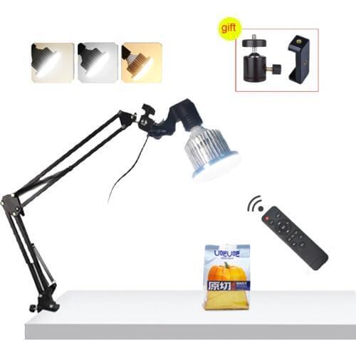Photography Phone Desktop Suspension Arm Bracket+35W LED Lamp+Reflector Softbox Continuous Lighting Kit For Photo Video Shooting
