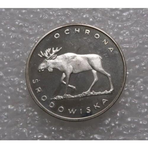 Real Rare Silver Original Coin Collection Poland 1978 100 Zloty Moose Silver Proof Coin