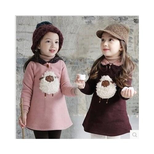 2020 new winter children clothing Korean plush lamb fleece sweatshirt baby girls tops cartoon thick hooded sweater kids hoodies