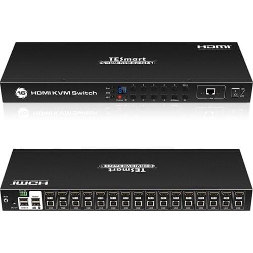 With extra standard USB 2.0 hub port auto switching With EDID emulators in every input ports 16x1 HDMI KVM Switch