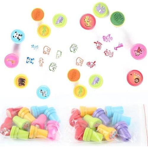 3pcs Children Toy Stamps Cartoon Animals Fruits Vegetable Kids Seal For Scrapbooking Stamper DIY Painting Photo Album Decor 8Z