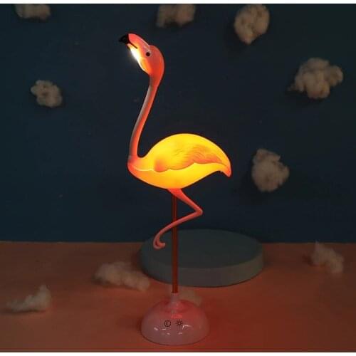 LED Flamingo Night Light Touch Reading Table Lamp for Children USB Charging Living Room Bedroom Decorative Light Lighting