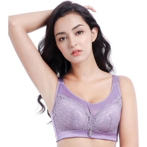 Womens Full Coverage Push Up Padded Bras Hollow Lace Solid Colored C D Cup Black Red