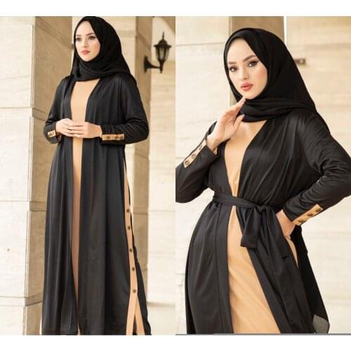 3 pieces Womens Set Maxi Jacket Inside Shirt and Pant Muslim Fashion Muslim Sets İslamic Clothing Dubai Turkey 2021