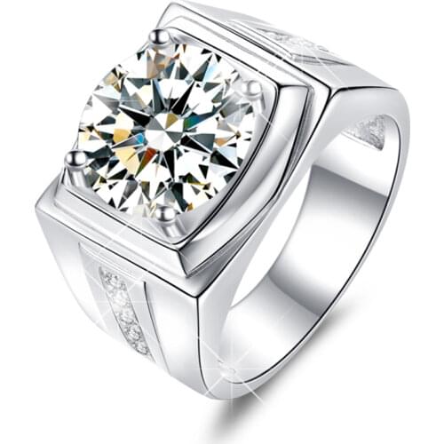 925 Sterling Silver Ring Original Design Platinum Men Diamond Couple Personality Atmosphere Marriage Luxury Elegant Noble