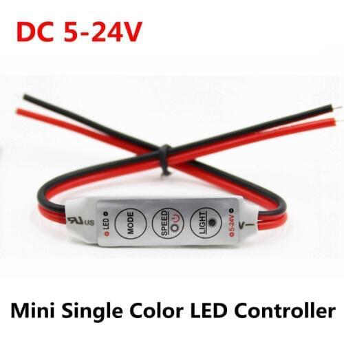 DC 5V 12V 24V 3*4A Mini Led Controller Dimmer Driver to Control Single Color Led Strip Light SMD 2835 3528 5050 5630 3014