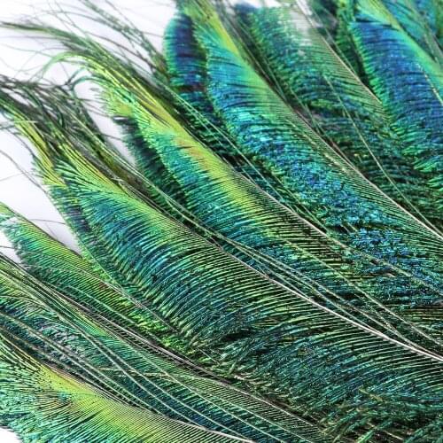 20Pcs Natural Peacock Feathers Wedding Corsage Decoration Carnival Clothes Accessories High Quality Plumes For Crafts Wholesale
