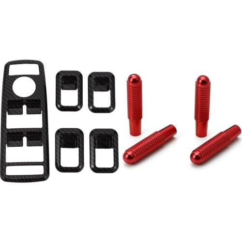 5X Door Window Switch Cover For Mercedes Benz W204 & 4Pcs Bolt-On Replace Door Lock Knobs For Mercedes (W117 C117 X156)