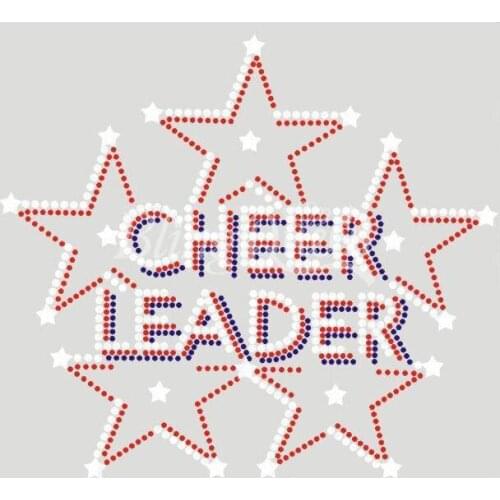 BlingQueen 25PCS Korean Quality Hot Fix Rhinestone Motif Transfers Cheer Leader Design