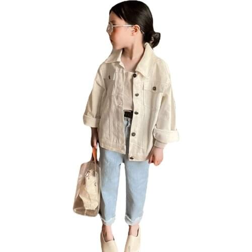 2021 new Baby Girl Boy Spring Autumn Denim Coats Jackets Fashion Cartoon Jacket Kids Children Overwear Clothes